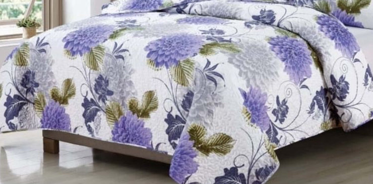 3pc Printed Bedspread (Queen)