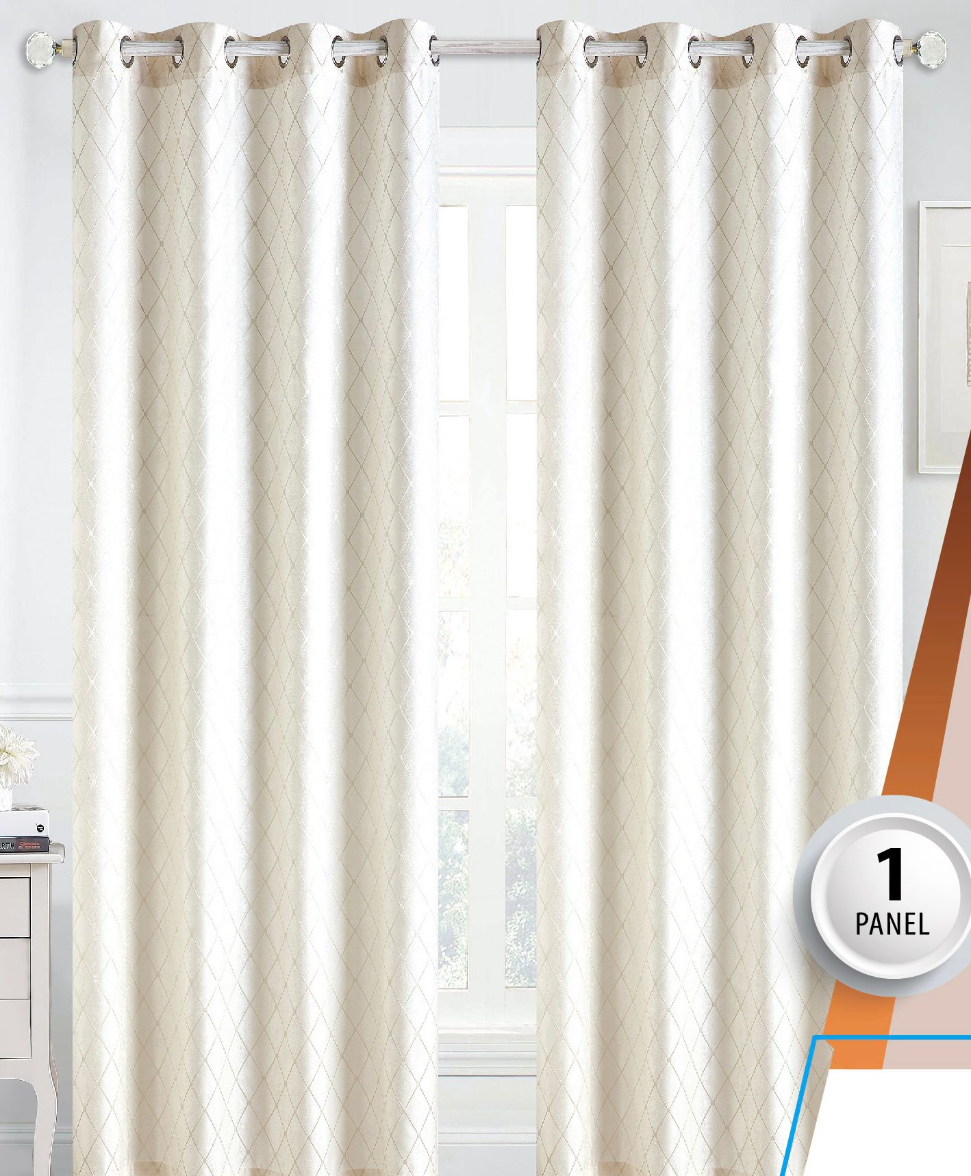 4 Panel Jacquard Curtain