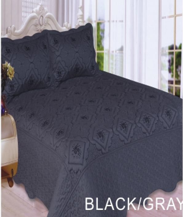 3pc Polysilk Quilted Bedspread King