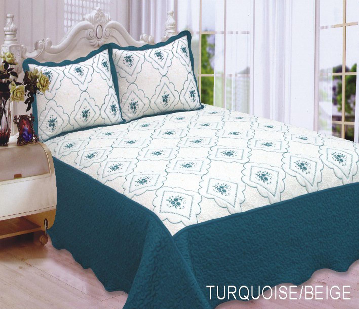 3pc Polysilk Quilted Bedspread King