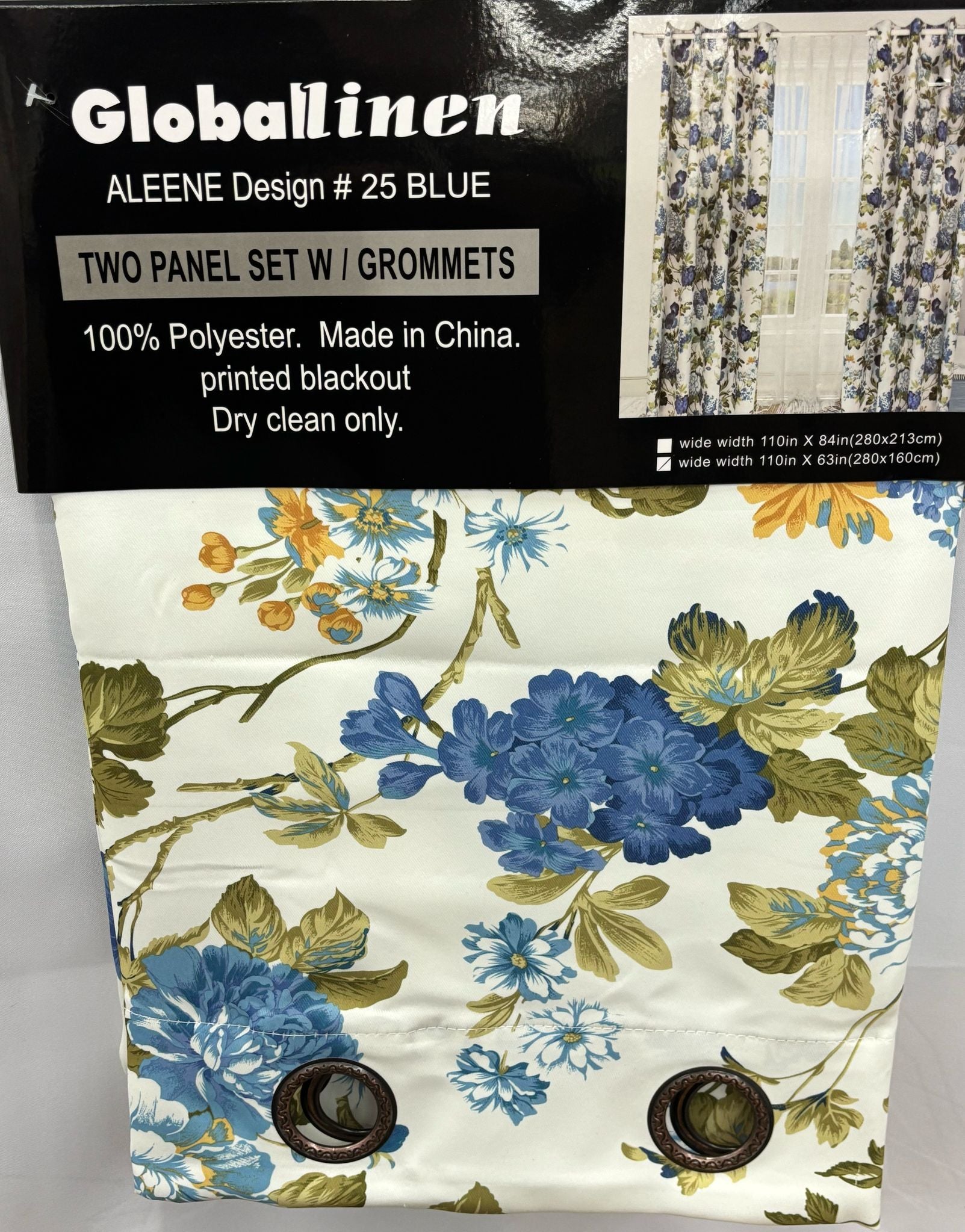 2 Panel Blackout 63in (Floral Pattern)