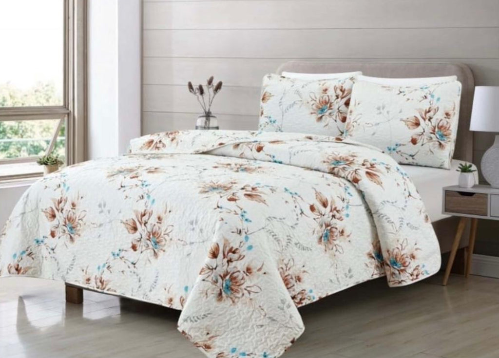 3pc Printed Bedspread (Queen)