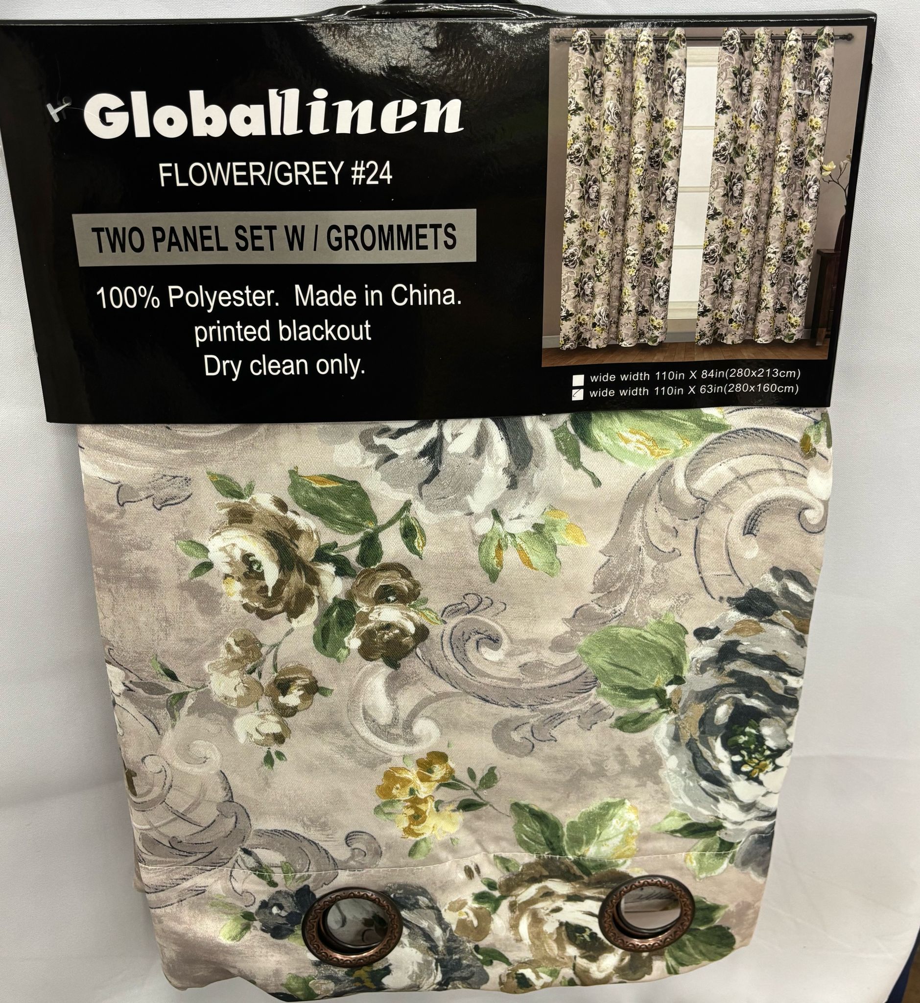 2 Panel Blackout 63in (Floral Pattern)