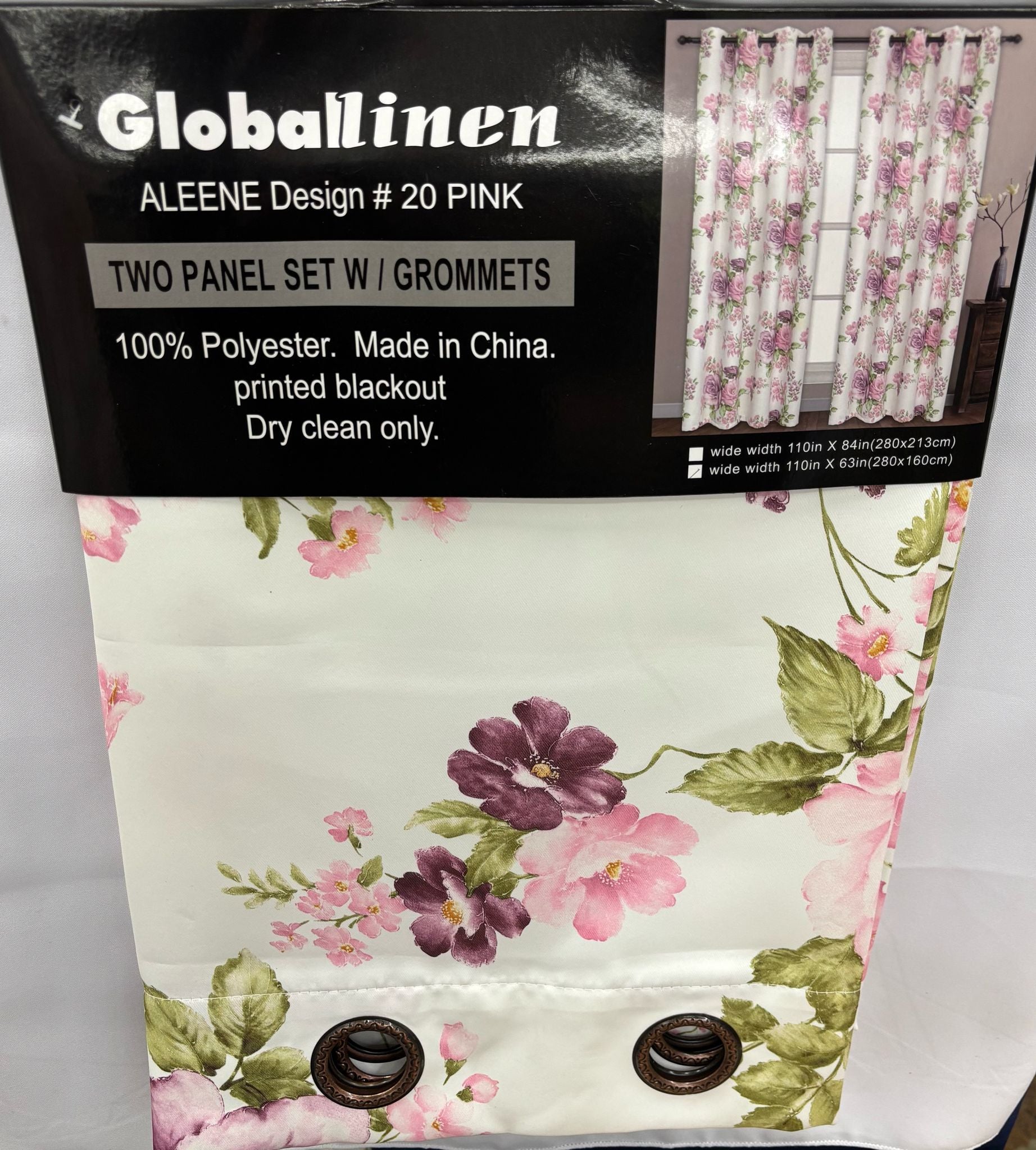 2 Panel Blackout 63in (Floral Pattern)