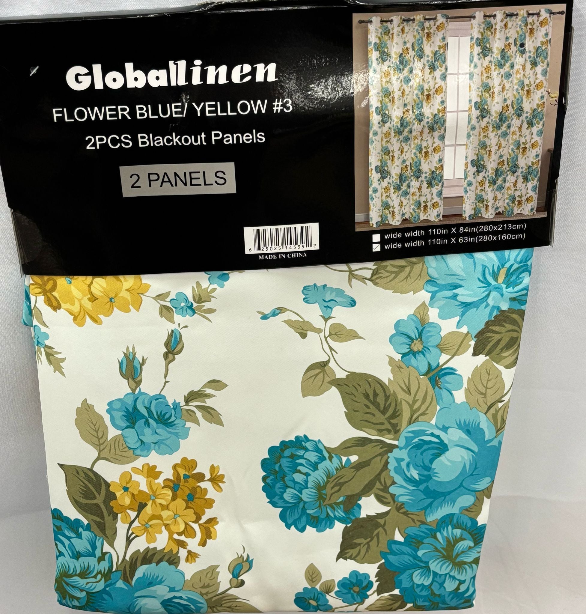 2 Panel Blackout 63in (Floral Pattern)