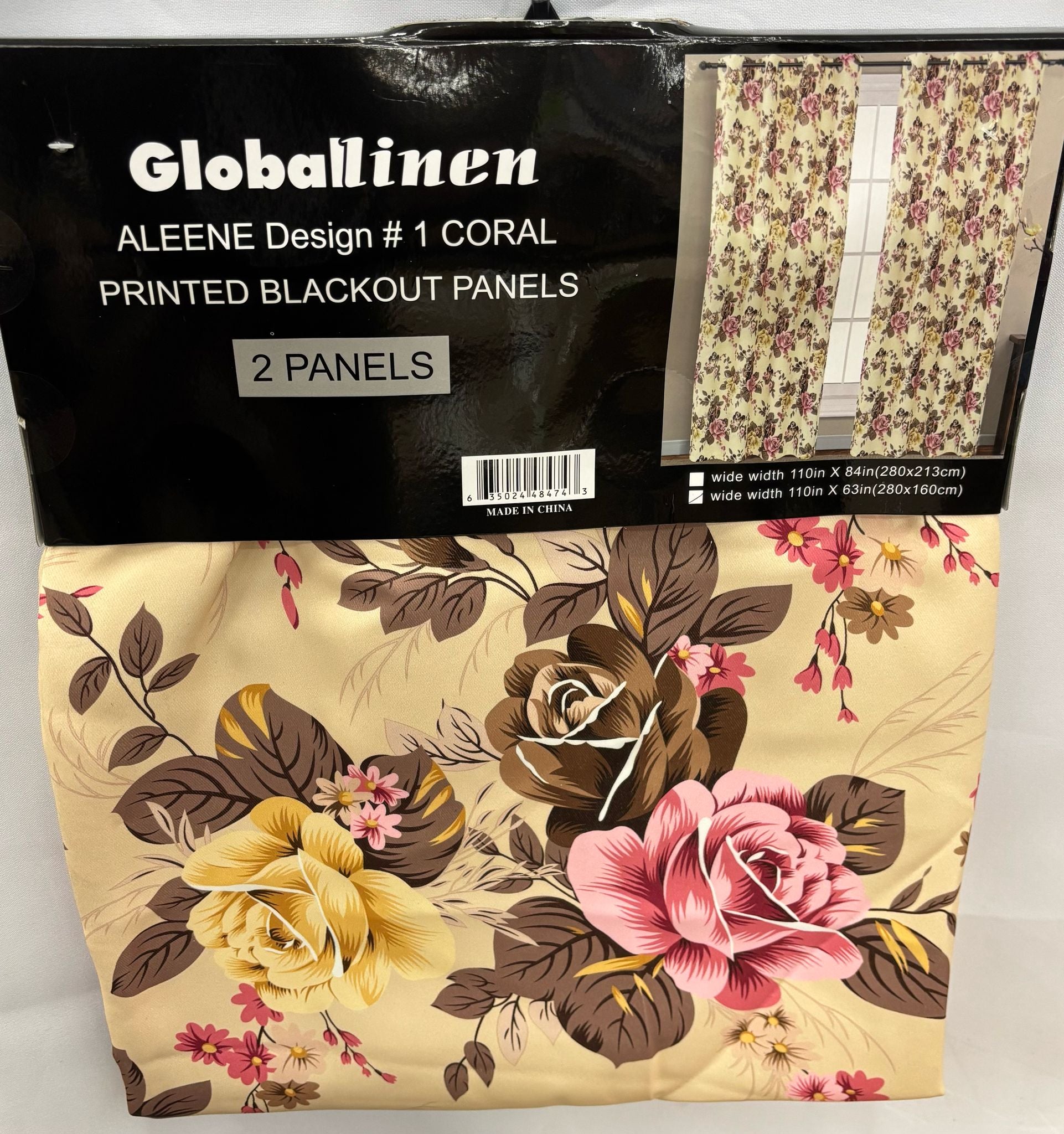 2 Panel Blackout 63in (Floral Pattern)
