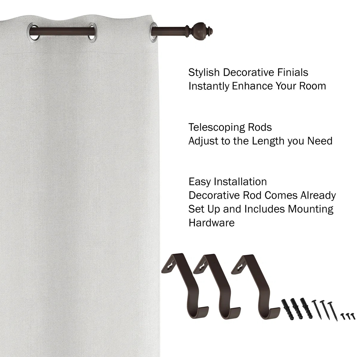 Decorative Curtain Rod 48"