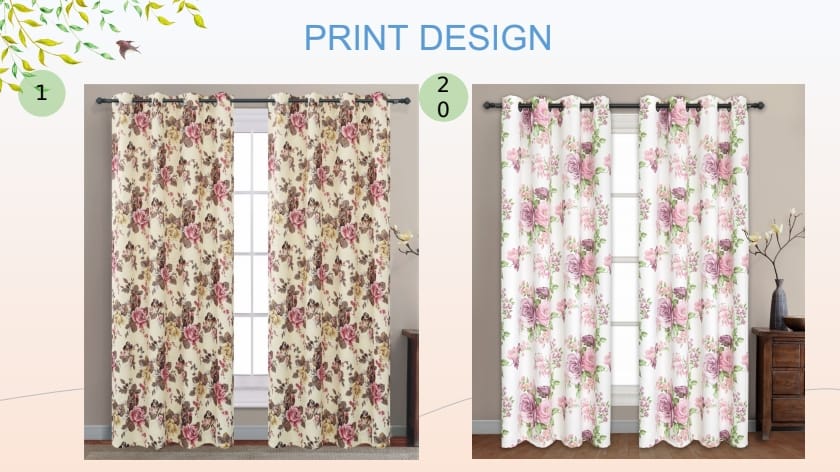 2 Panel Blackout 63in (Floral Pattern)