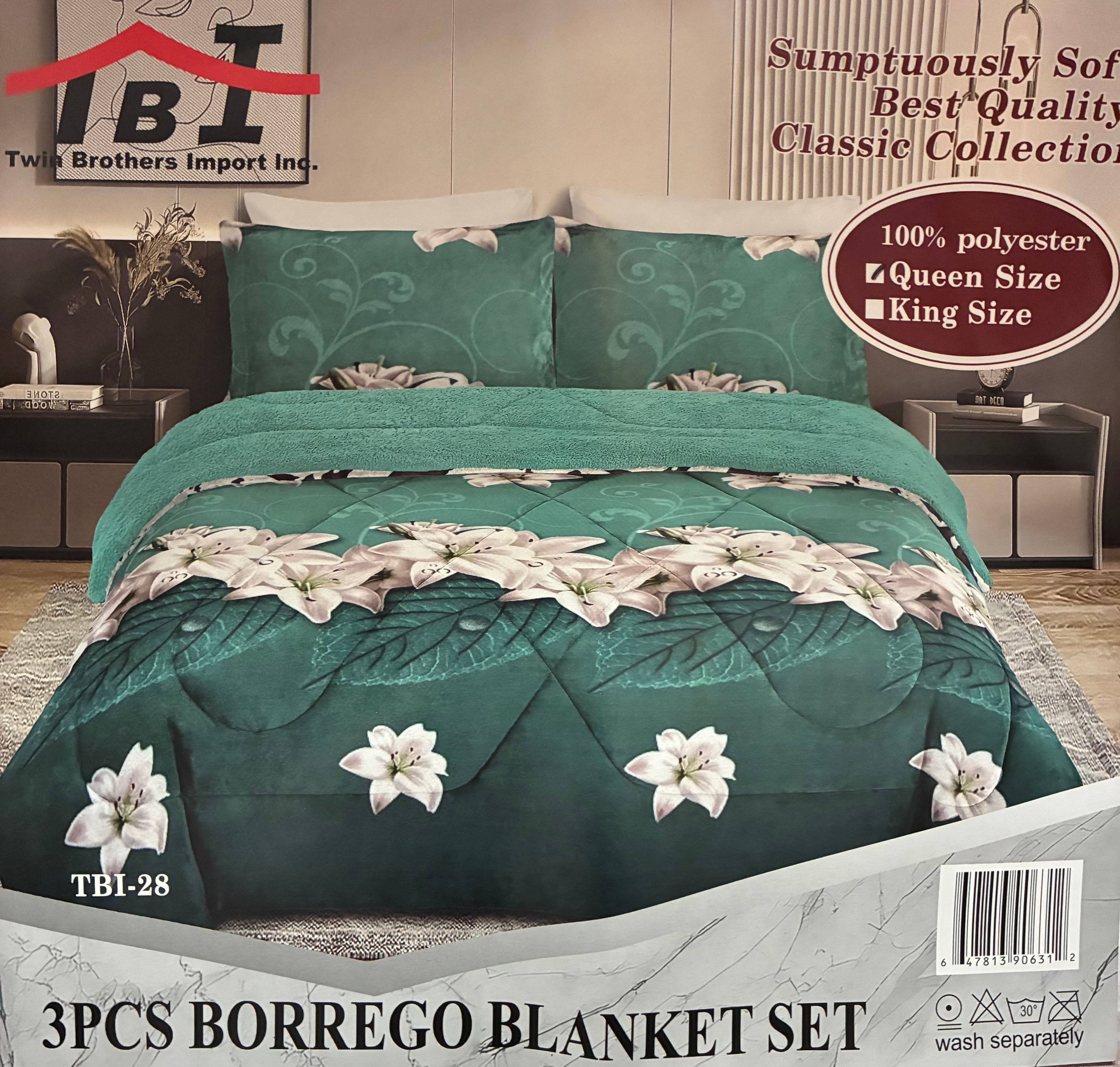 3pc Borrego Queen Printed Blanket