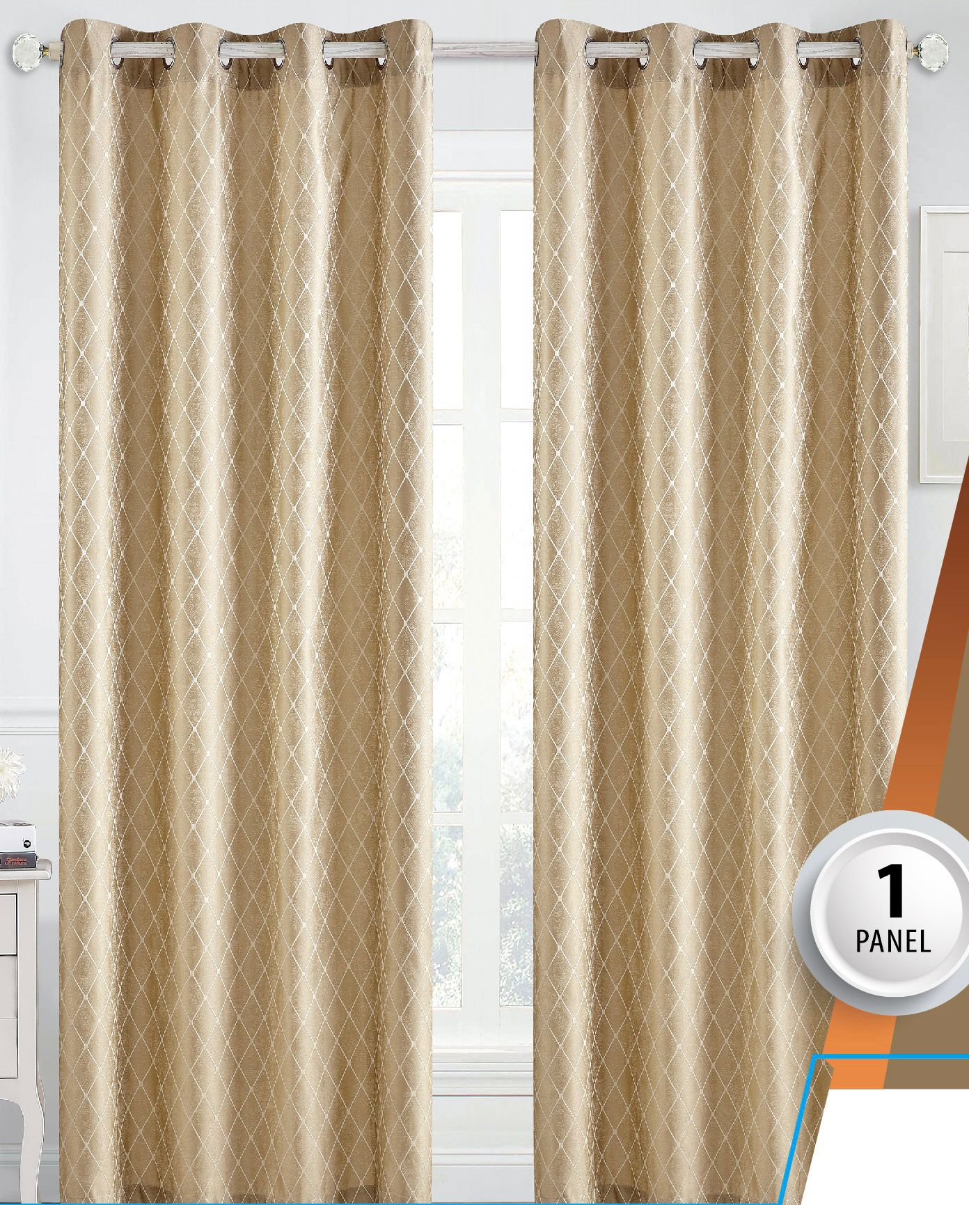 4 Panel Jacquard Curtain