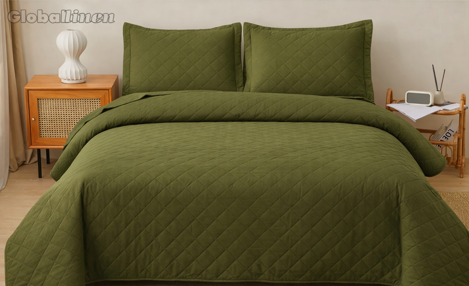 3pc Solid Bedspread