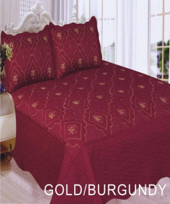 3pc Polysilk Quilted Bedspread King