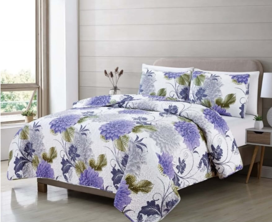 3pc Printed Bedspread (Queen)