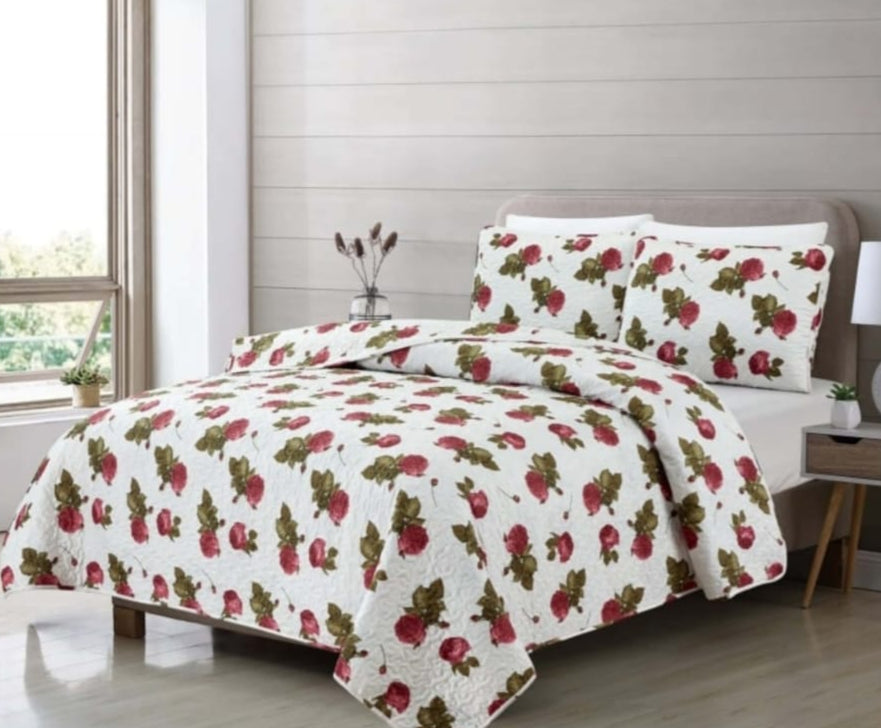 3pc Printed Bedspread (Queen)