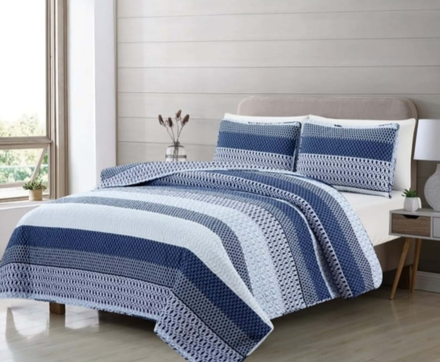 3pc Printed Bedspread (Queen)