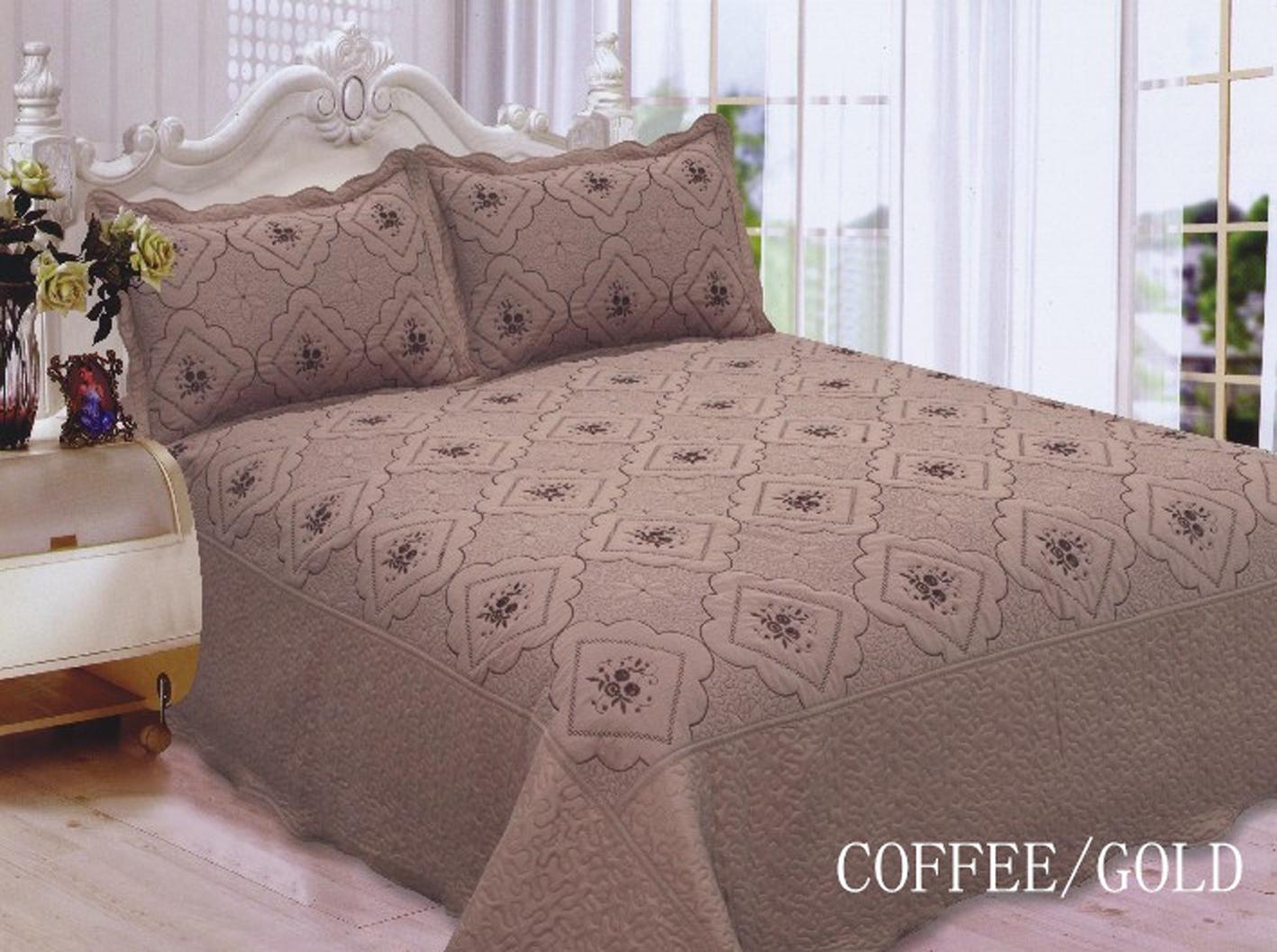 3pc Polysilk Quilted Bedspread King