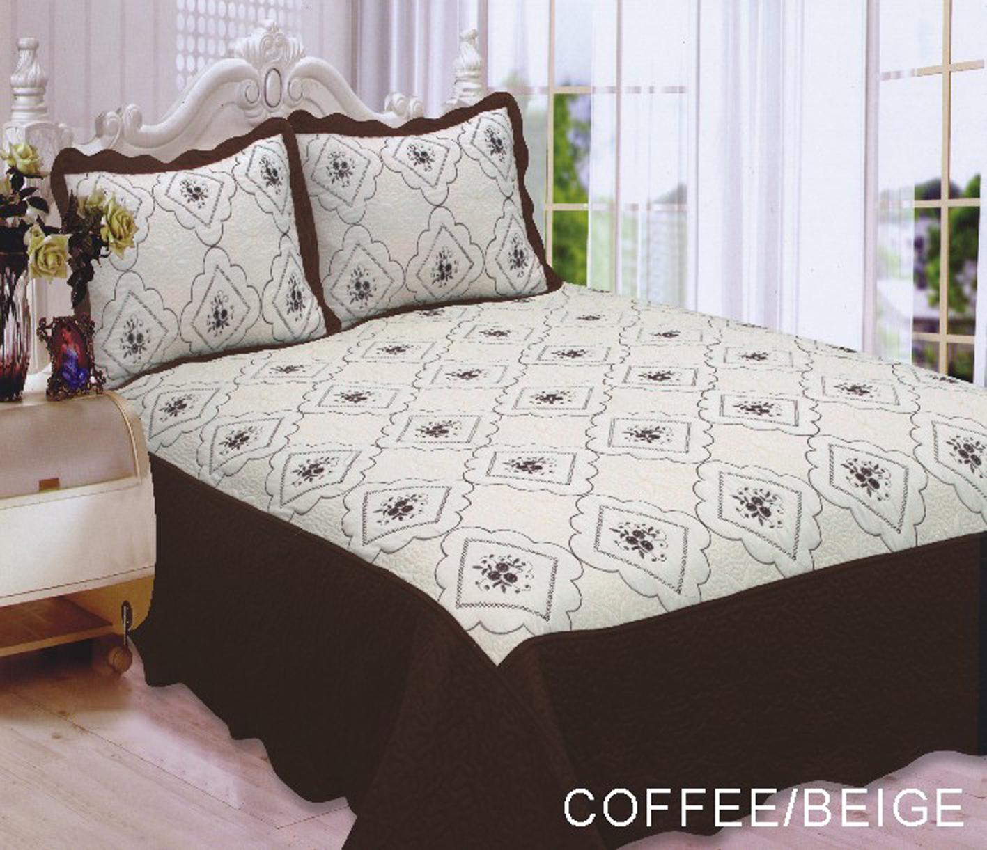 3pc Polysilk Quilted Bedspread King