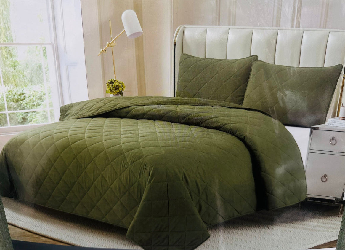 2pc Bedspread Solid Twin