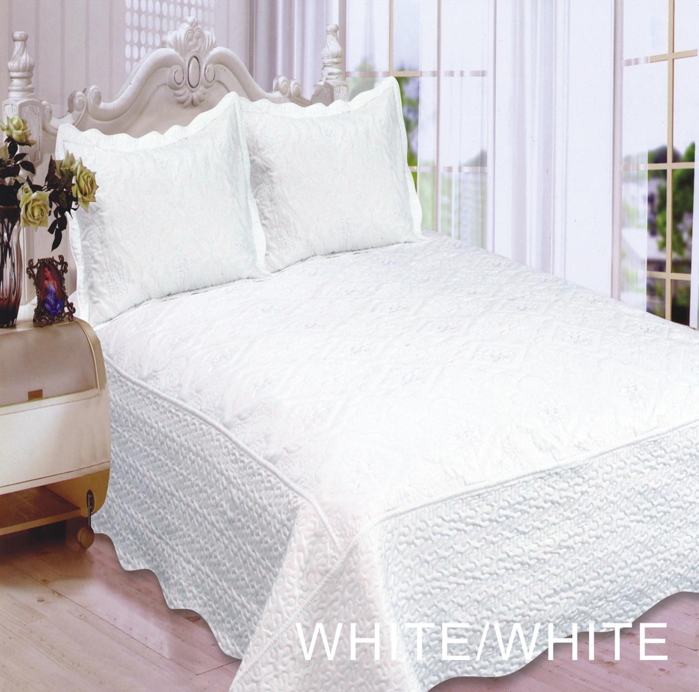 3pc Polysilk Quilted Bedspread King