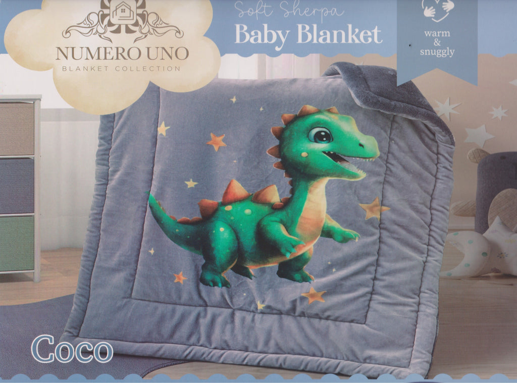 Baby blanket with dinosaur design 