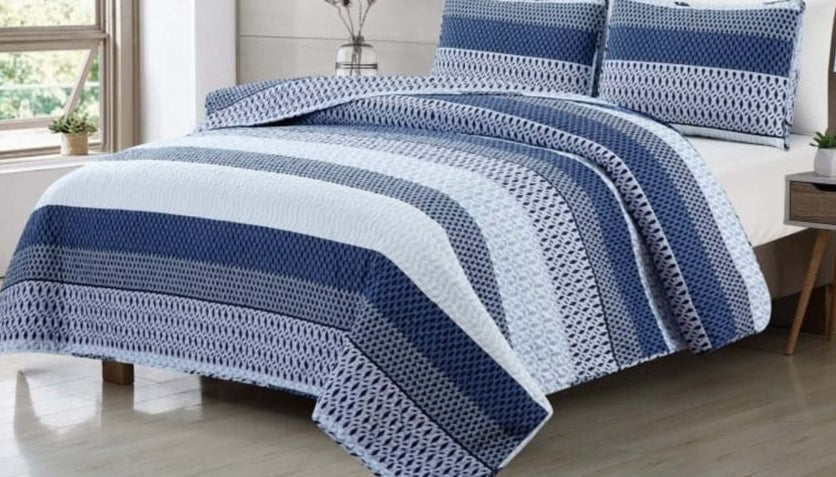 3pc Printed Bedspread (Queen)